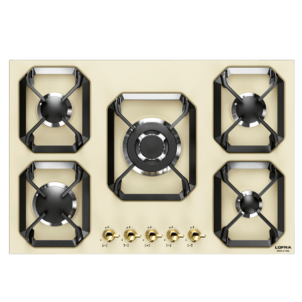 lofra-dolcevita-hrbi7a0-plaque-gaz-ivoire-laiton-70-cm image 1