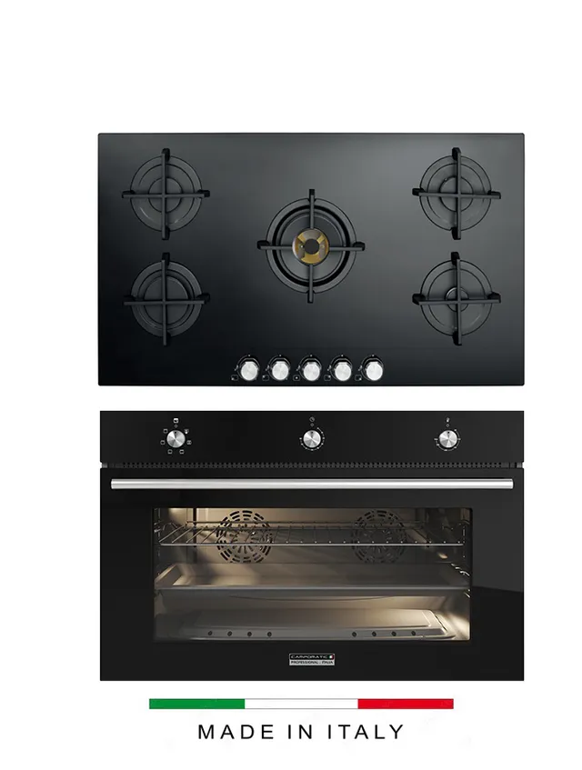 campomatic-ovens-four-encastrable-90-cm-gaz-verre-noir image 1