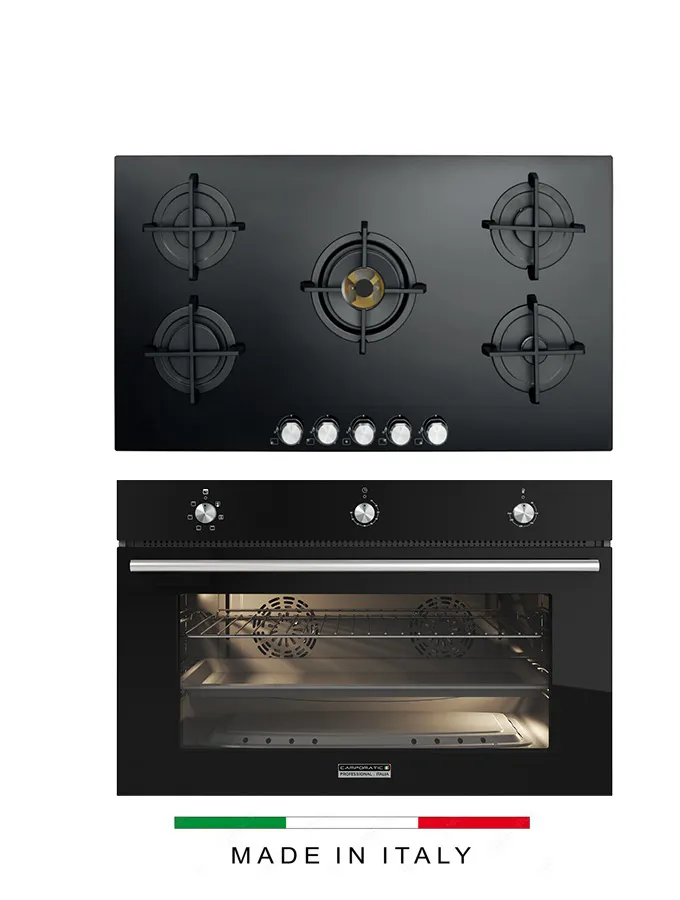 campomatic-ovens-four-encastrable-90-cm-gaz-verre-noir image 1