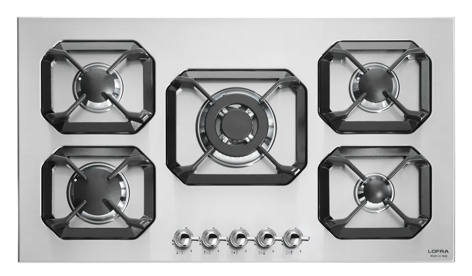 lofra-hrs9a0-plaque-gaz-90-cm-inox-chrome-5-feux image 1