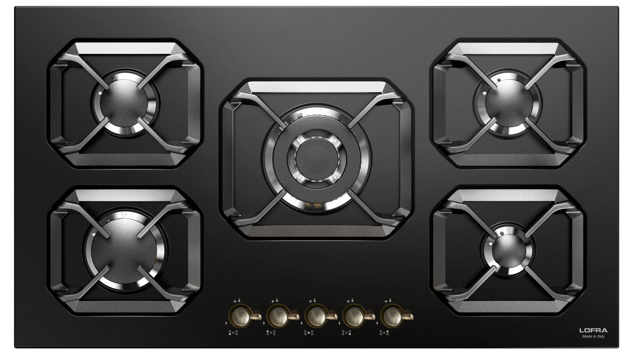 lofra-dolcevita-hrnm9a0-plaque-gaz-noir-mat-bronze-90cm image 1