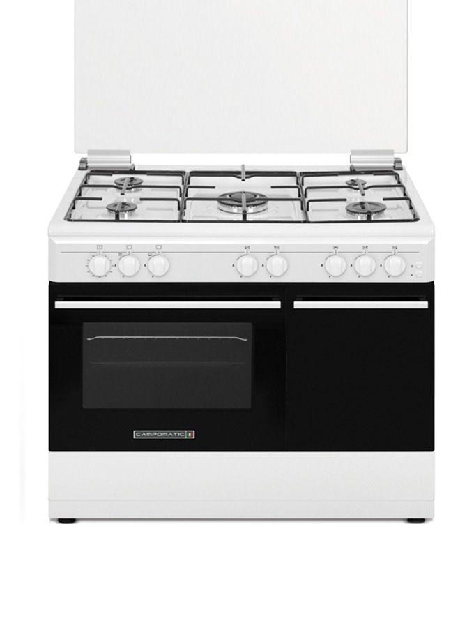 campomatic-cookers-cb95twc-cuisini-re-gaz-90-cm-blanc-5-feux image 1