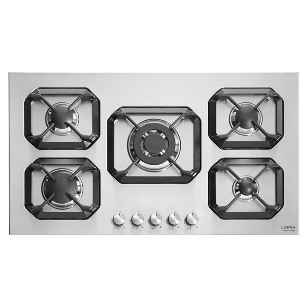 lofra-hls9a0-plaque-gaz-encastrable-inox-90-cm image 1