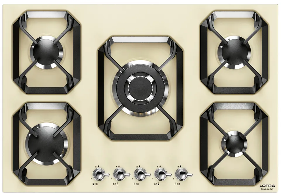 lofra-dolcevita-hrbi7a0-plaque-gaz-70-cm-ivoire-chrome image 1
