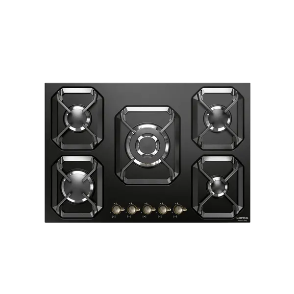 lofra-dolcevita-hrnm7a0-table-gaz-70-cm-noir-mat-bronze image 1