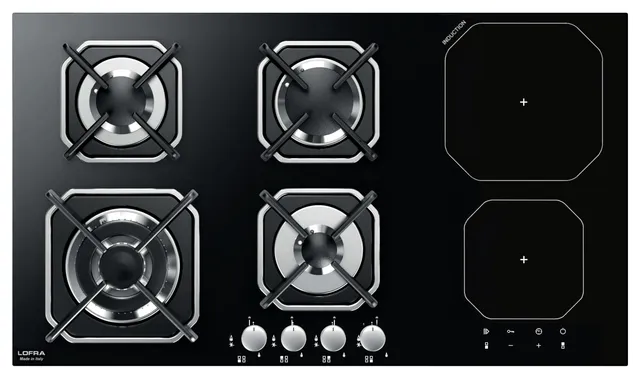 lofra-hgn9g2i-plaque-mixte-gaz-induction-90-cm image 1
