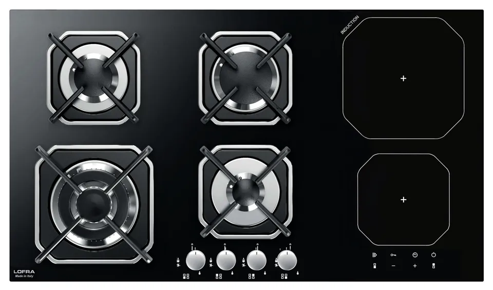 lofra-hgn9g2i-plaque-mixte-gaz-induction-90-cm image 1