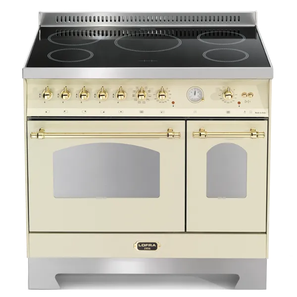 lofra-dolcevita-rbid96mfte-5i-cuisini-re-induction-ivoire-laiton-90-cm image 1