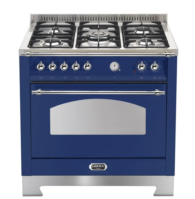 lofra-dolcevita-rblg96mft-ci-cuisini-re-gaz-bleu-chrome-90cm image 1