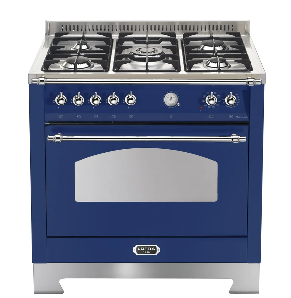 lofra-dolcevita-rblg96mft-ci-cuisini-re-gaz-bleu-chrome-90cm image 1