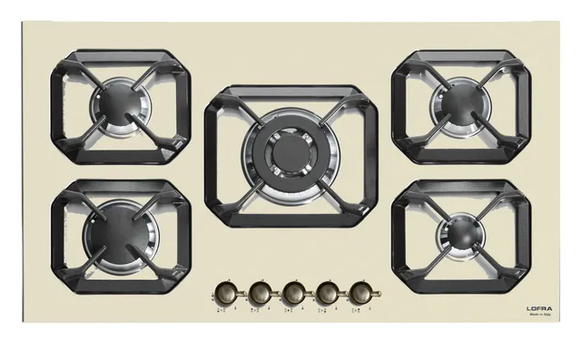lofra-dolcevita-hrbi9a0-plaque-gaz-ivoire-bronze-90-cm image 1