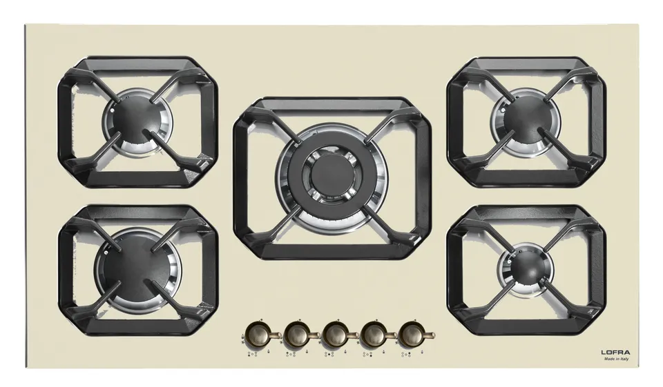 lofra-dolcevita-hrbi9a0-plaque-gaz-ivoire-bronze-90-cm image 1