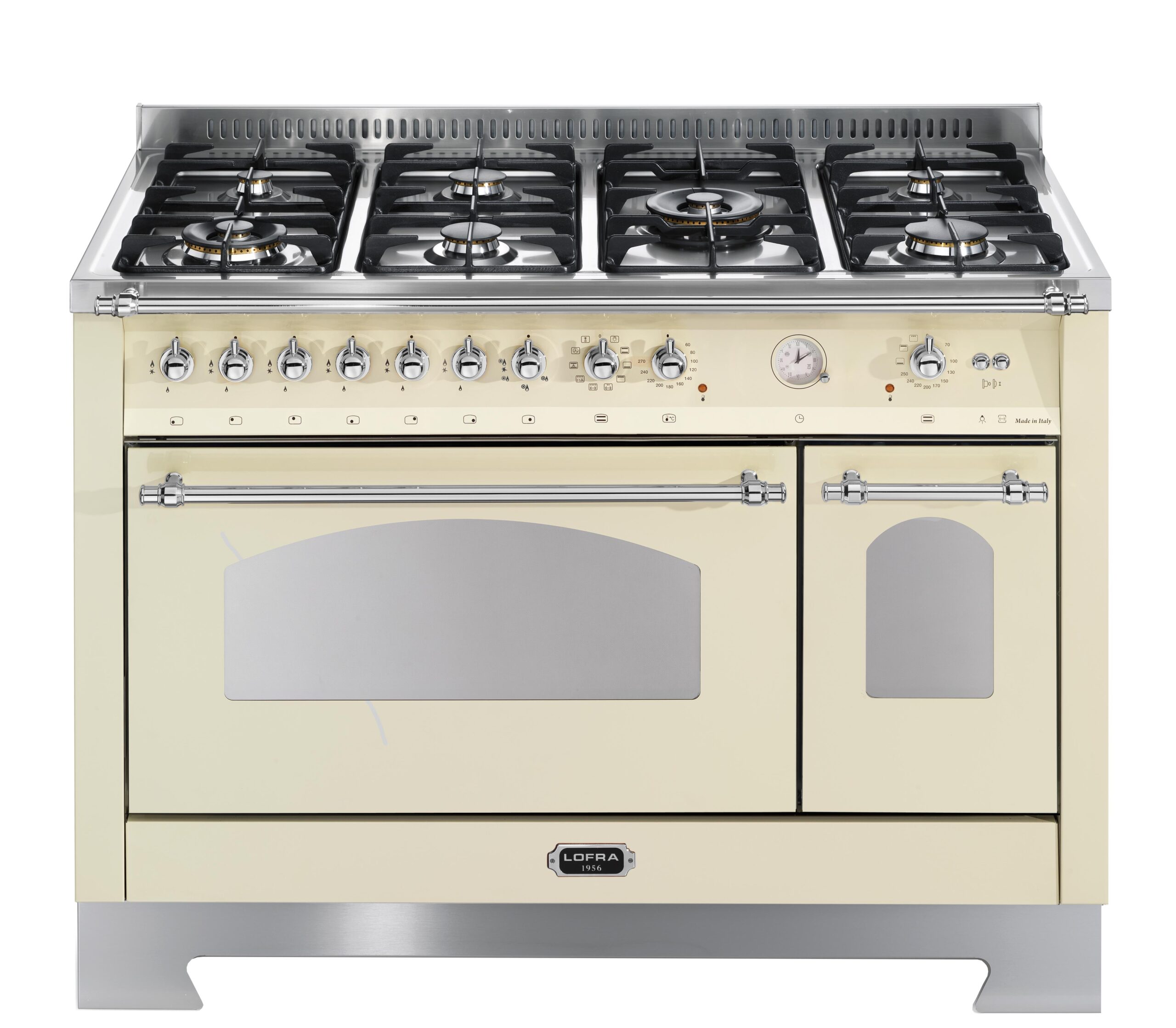 lofra-dolcevita-rbid126mft-cuisini-re-gaz-120-cm-ivoire-chrome image 1