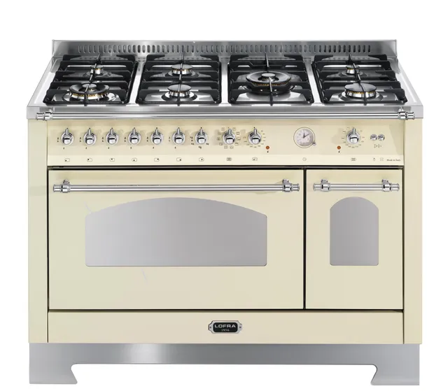 lofra-dolcevita-rbid126mft-cuisini-re-gaz-120-cm-ivoire-chrome image 1