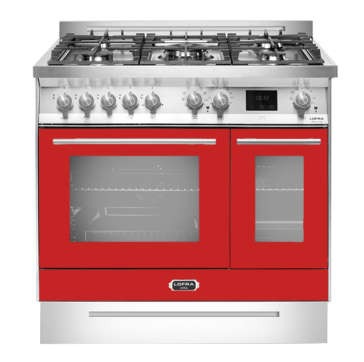 lofra-curva-inox-prd96mfte-2ae0-cuisini-re-90-cm-rouge-5-feux image 1