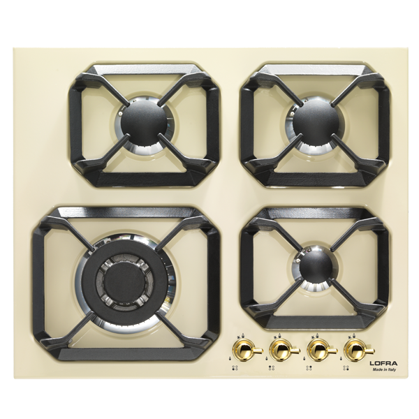 lofra-dolcevita-hrbi6g0-plaque-gaz-ivoire-laiton-3-feux image 1