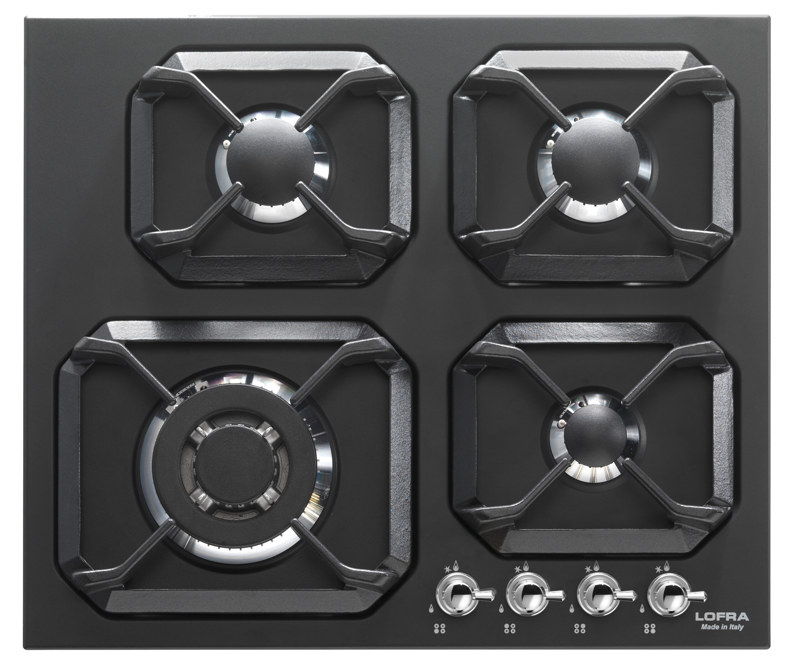 lofra-dolcevita-hrnm6g0-plaque-gaz-60-cm-noir-chrome image 1