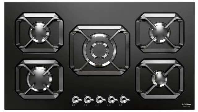 lofra-dolcevita-hrnm9a0-plaque-gaz-90-cm-noir-chrome image 1