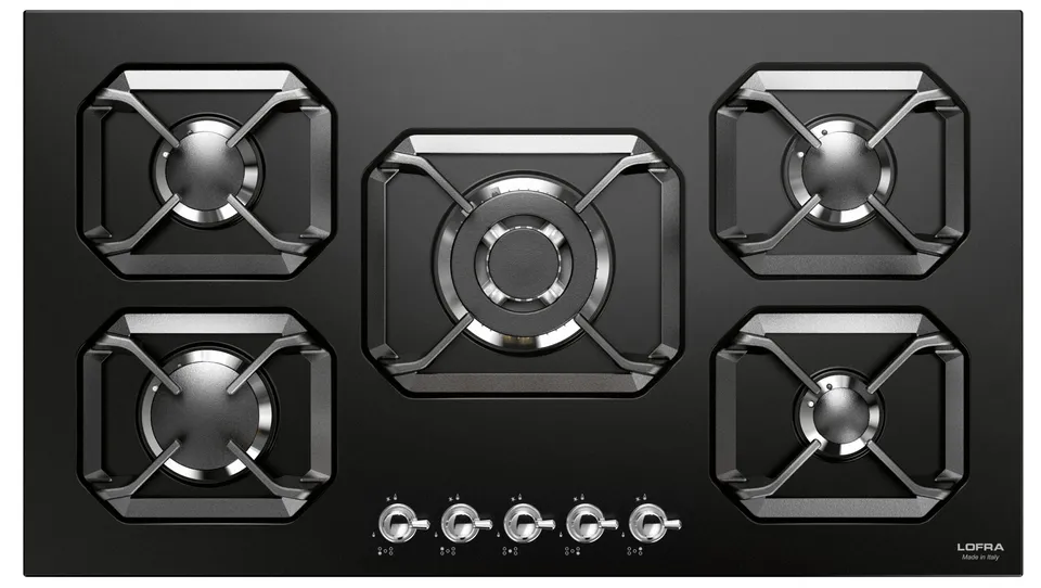 lofra-dolcevita-hrnm9a0-plaque-gaz-90-cm-noir-chrome image 1