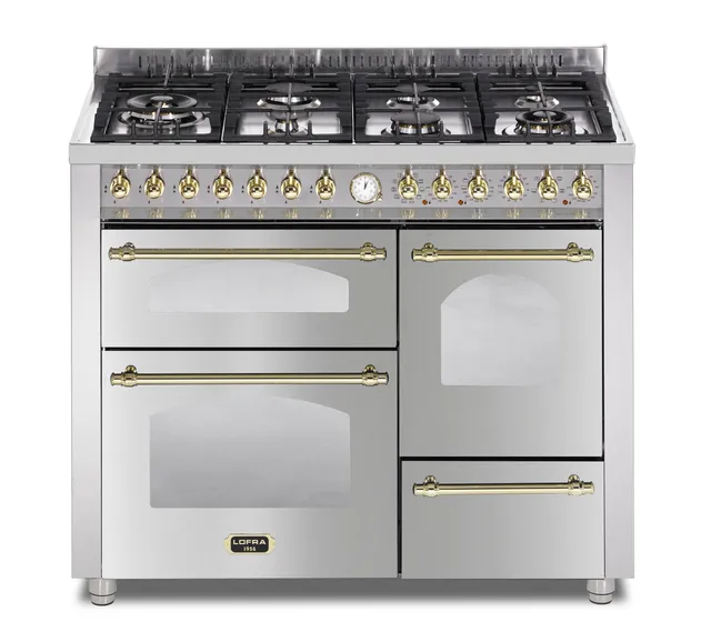 lofra-dolcevita-rst116mfet-cuisini-re-gaz-110-cm-inox-laiton image 1
