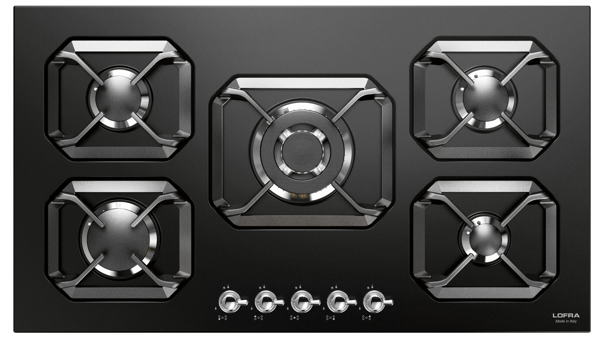 lofra-dolcevita-hrnm9a0-plaque-gaz-90-cm-noir-chrome image 1