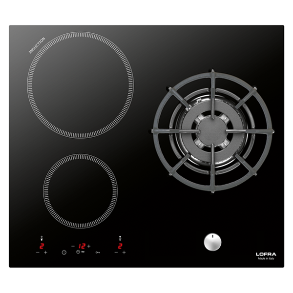lofra-hin612-table-mixte-gaz-induction-60-cm-verre-noir image 1